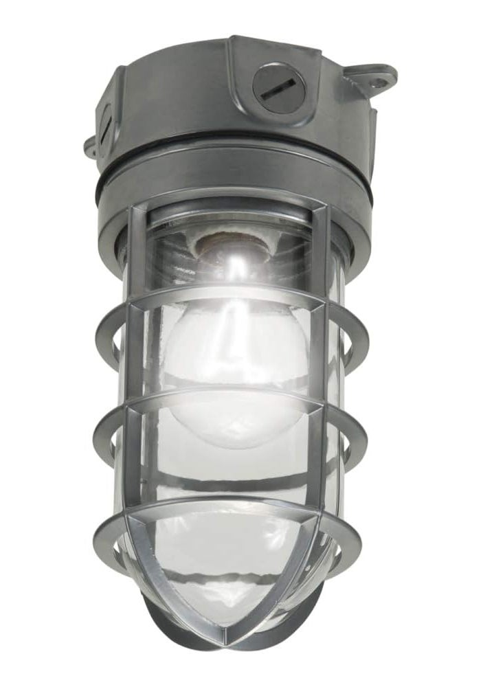 Halo EATON Lighting VT100G 100W Vapor Tight Incandescent Floodlight with Bulb Guard - Gray - Image 1